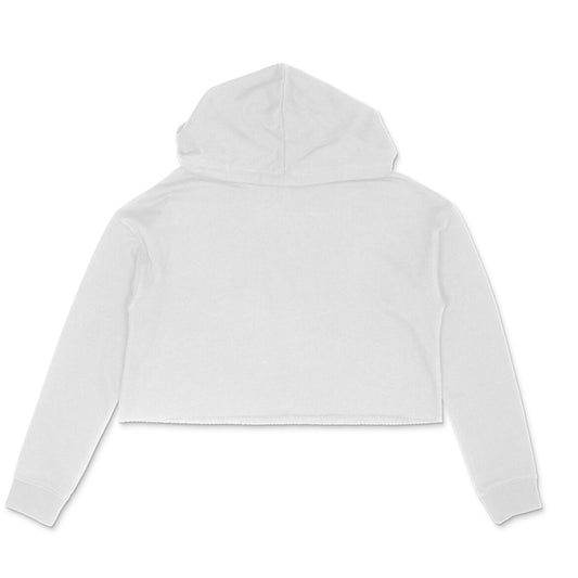 Women's white plain crop hoodie
