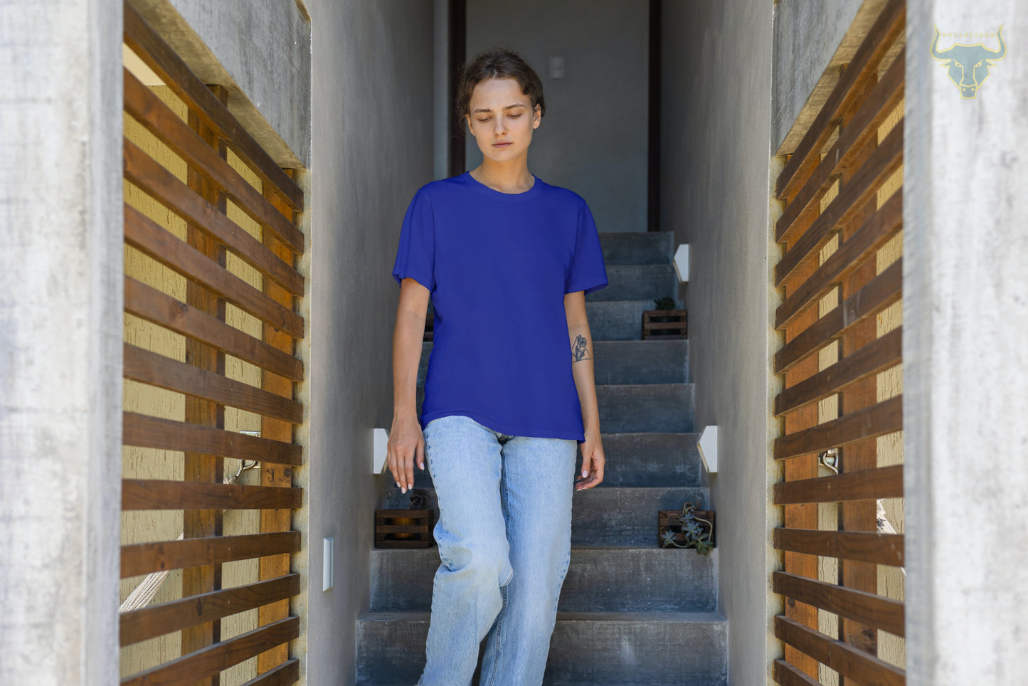 Women's Royal Blue Plain T-shirt